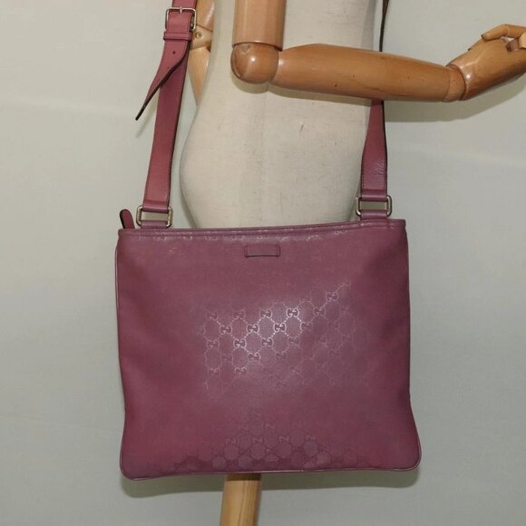 GUCCI GG Implementation Shoulder Bag PVC Pink Gold - Picture 1 of 15